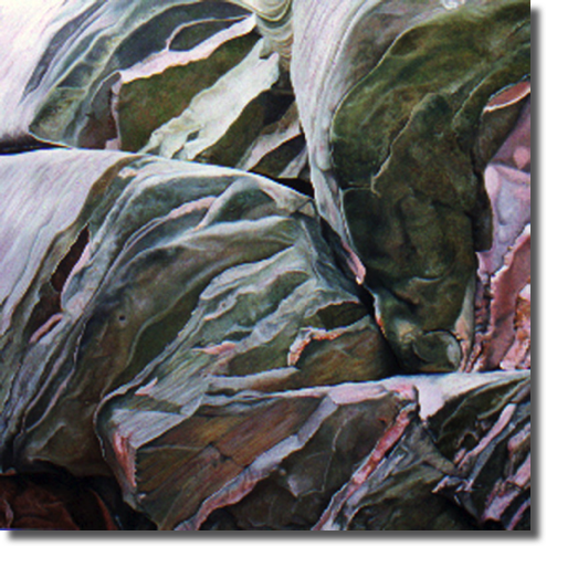 Rock Series 1 No.12 (1999)
105 x 105 cm
oil on canvas
(Sold)
